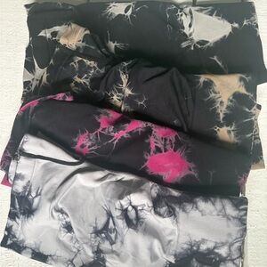 Tie-Dye Patterned workout shorts  Set